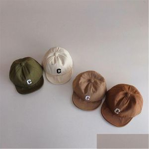 Caps Hats Korean Letter C Baby Baseball Cap Summer Kids Boys Girls Sun Visor Hat Solid Color Adjustable Soft Brim Ed 230602 Drop D Dhogk