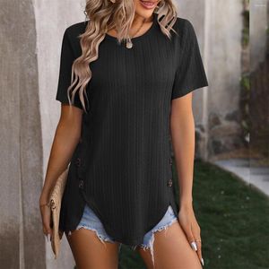 Women's T Shirts Short Sleeved Solid Color Round Neck Wheat Ear Jacquard Top Synthetic Long Sleeve Shirt Women Mock Tops For