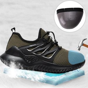 Work Safety Shoes Anti-Smashing Steel Toe Puncture Proof Construction Breathable Sneakers Boots Men Air Work Protective Shoe 240130