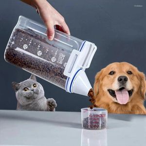 Cão vestuário selo balde de armazenamento de alimentos pet grão tanque cozinha arroz caixa gato selado jar acessórios