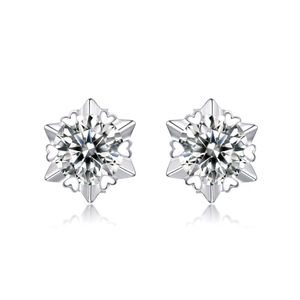 Moissanite Snowflake Stud 925 Silver Fashion Jewelry Molerings Moissanite Valentine Party Charm Opring Women