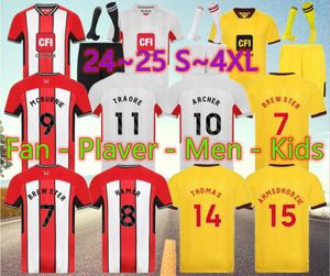 S-4XL 2023 2024 Sheffield Soccer Jerseys Traore McBurnie Bogle 23 24 Vini Souza United Ahmedhodzic Brewster Hamer Norwood Lowe Football Shirts Mens Jersey Kids Kit