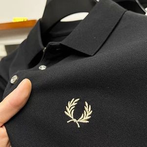 Verão bordado masculino golfe casual polo luxo wear marca de alta qualidade 60% algodão lapela manga curta camisa polo 240118