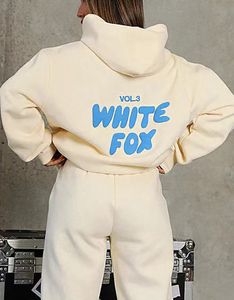 Moda White Fox Designer Hoodie Mulheres Primavera Outono Pulôver Mulheres Treino Ao Ar Livre Casual Hoodie e Calça Bolha Carta Oversived Hoody Tamanho S--3XL