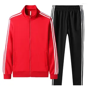 Lauf-Sets 2024 Herren Kleidung Jogger Sport Mode Jacke Hosen Sportswear Langarm Trainingsanzug Plus Größe Anzüge Für Männer