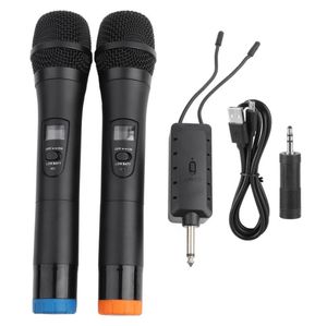 2 microfono wireless 1 ricevitore MIC mikrofon KTV lettore karaoke sistema eco suono digitale o mixer canto macchina E81052537