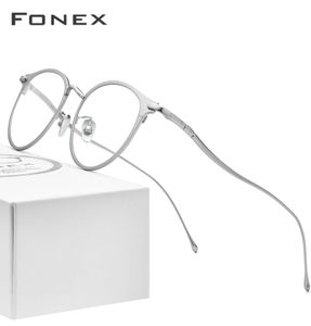 Fonex Pure Titanium Eye Glasses Frames for Women retro Round Prostription Eyeglasses Men New Vintage Myopia光アイウェア8509 T8058901