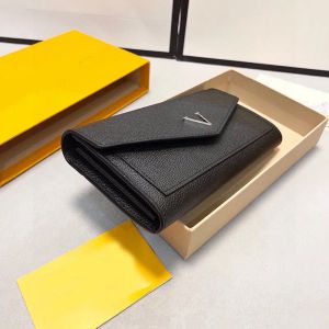 Designer Purses Mens Wallets Women Men Luxury Brand Cardholder Fashion Long Coin Pocket V Card Holders Woman Cowhide Wallet With Box