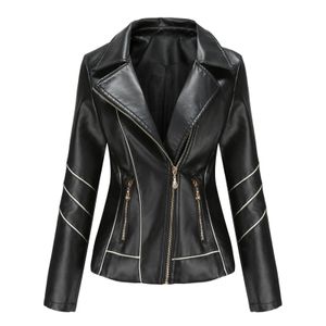 Swallow Tail Jacket Women WomenS Slim Leather Stand-Up Collar Zipper Stitching Solid Color Smart Casual Jackets For Women 240202