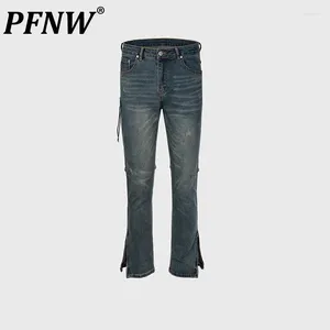 Herren Jeans PFNW Tide Hip Hop Urban Washing Denim Hosen Damen Reißverschluss Saum Multi Size Slim Fit Trendy High Street Chic 12Z5406