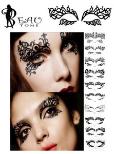 Whole Beautome 1PC Fashion Lace Hollow Eye Shadow Face Stick Eyeliner Stickers Temporary Tatoos Makeup Art Pat Costume Party 5950994