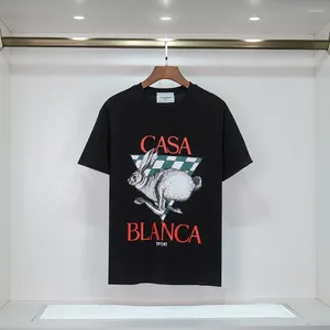 Men's T-skjortor SummerCasbianca Ietter Iogo-tryck och kvinnors allt korta Sieeve Tide BR Casa Cotton Rop T-shirt 80067