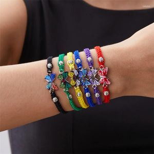 CHARM BRACELETS Kelebek Bileklik Kadınlar İçin Korece Koreli Renkli Örgülü Dize Halk Dostluk Ayarlanabilir Düğün Partisi El Yapımı Takı