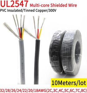 10m 32 30 28 26 24 22 20 18 awg ul2547 fio blindado canal de áudio 2 3 4 5 6 7 8 núcleos controle de fone de ouvido cabo de sinal de cobre1237051