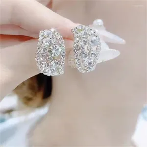 Stud Earrings Irregular Stacked Does Not Fade Atmosphere Mini Grace Crystal Earring Fashion Accessories Silver Needle