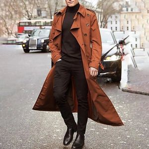Yün palto ceket dış giyim uzun kollu trenç palto ceket şık zarif cep ceket uzun palto kış yünlü ince erkek ceket 240122