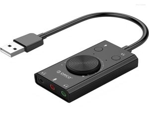 Bilgisayar Kabloları Konektörleri SC2 USB Ses Kartı Hacmi Harici Ayarlanabilir 3 Port Mic Kulaklık O Windows MA3399215 için Mikrofon Kriko Adaptörü