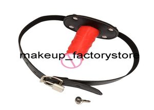 Massaggio SM Bondage Fissazione orale Piccoli giocattoli sessuali per coppie Fetish 3 colori con fibbie di bloccaggio Pene Gag Schiavo Dildo Bocca3540781