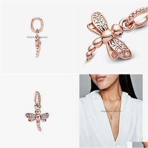 Pendant Necklaces Arrival Authentic 925 Sterling Sier Sparkling Dragonfly Fashion Jewelry Making For Women Gifts Drop Delivery Pendan Dhotd
