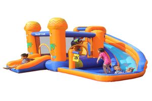 Andere Kindermöbel, aufblasbares Jumper Bounce House – Jump 'n Slide Bouncer Kids Slide Park Jumping Plus Heavy Duty Blower Water Sprinkler Stakes1291841