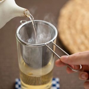 Stainless Steel Tea Infuser Reusable Tea Leak Filter Teapot Strainer Single Ear Shape Coffee Herb Spice Diffuser with Handle 240119
