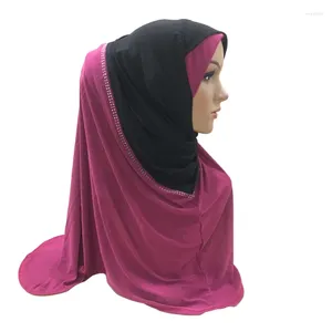 Roupas étnicas Uma peça Amira Patchwirk Corss Hijab Cachecol Instantâneo Mulheres Muçulmanas Puxe no Lenço Turbante Oração Islâmica Hijabs Niqab Xale