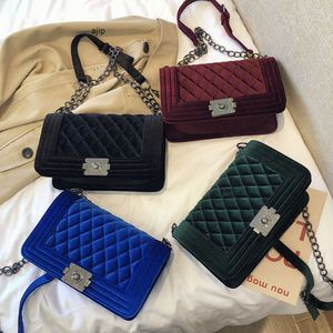 Atacado de luxo senhoras alta qualidade veludo crossbody bolsas designer bolsas corrente sacos ombro para mulher