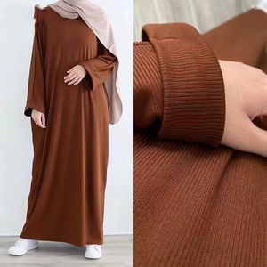 Etnik Giyim Wepbel Sıradan Kadın İslam Robe Müslüman Elbise Düz Renk Gevşek Kaftan Abaya Uzun Kollu Moda Kaftan