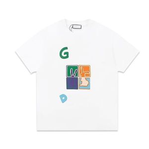 2024カラーブロックアルファベット漫画プリント半袖デザイナーGgityファッションTシャツブランドTシャツ快適なカジュアル春/夏の女性と男性のトレンドTシャツ