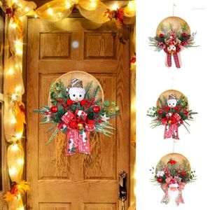 Fiori decorativi 2024 Decorazione natalizia Porta appesa ciondolo Cartoon Noel Gingerbread Man Babbo Natale Hanger Merry Xmas Navidad