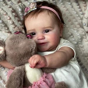 Maddie Boneca de vinil de silicone inteiro 20 polegadas menina pintada bebê nascido com cabelo enraizado para crianças presente de natal reborn 240119