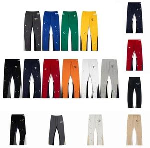 Högkvalitativ designer gallerier Mens Jeans avdelade byxor Sweatpants Speckled Classic Letters Print Men's Women's Couple Lose Mångsidiga Casual Pants Straight A01