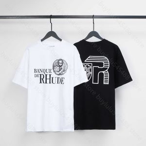 2024 Neue Herren- und Damen-Kurzarm-T-Shirts High Street-Marke Rhudetee American Summer Loose Ins Print Casual Rundhals-Charge X6PV