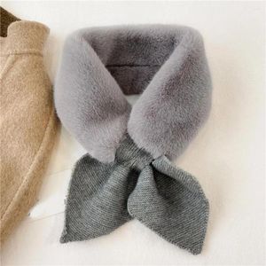 Halsdukar kvinnor halsduk lyxig ultrakjängd faux päls för vinter varm fast färg stickad nack varmare super mjuk mysig tillbehör