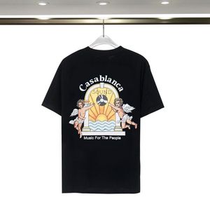 2024 новые женские дизайнерские футболки Роскошная футболка Мужская Casablanca Роскошные футболки для мужчин Верхняя негабаритная рубашка Casablanc Одежда Модная летняя короткая футболка с круглым вырезом 2xl