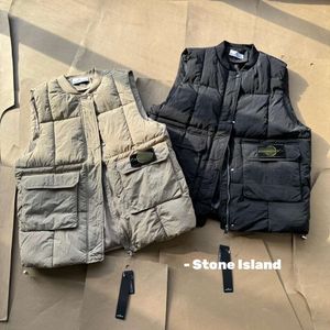 Stones Island Jacket Outdoor Large Pocket Work Clothes Functional Cotton Clothes And Vests Stones Island Men Vest Winter New Classic Warm Down Jacket 8359