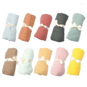 Cobertores Swaddling 120x120cm Bebê Musselina Fibra de Bambu Recebendo Cobertor Bebês Ddling Envoltório 2 Camadas Gaze Sleepsack Toalha Cor Sólida Otgnk