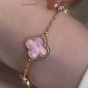 vans clover bracelet designer pink plate four leaf grass bracelet micro inlaid with zircon small fresh sweet and lovely womens luxury style lucky grass bracelet