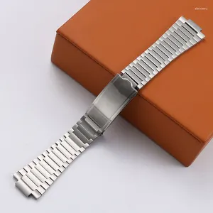 Uhrenarmbänder 21 mm Damen/Herren-Ersatzarmband, echtes massives Edelstahlarmband für Omega