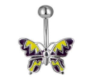 D0237 Butterfly Purple Belly Navel Stud0123456789107263628
