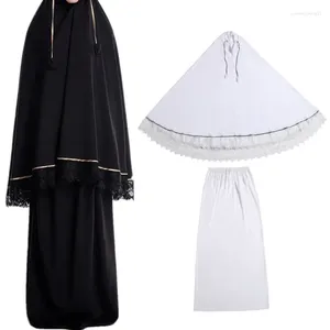 Ethnic Clothing Style Islamic Full Cover Dress Arabic Kaftan Middle East Abaya Ramadan Eid Muslim Hijab Long Khimar Skirt Sets