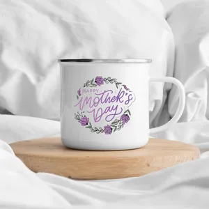 Canecas Feliz Dia das Mães Caneca Esmaltada Copo Branco Copo Café Chá Bebida Água O Presente Original e Divertido