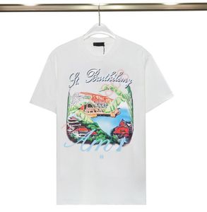 夏の男性Tシャツ女性アマリスデザイナープリントティーファッションマンTシャツ品質綿カジュアルショートスリーブラグジュアリーヒップホップストリートウェアTシャツアミリスホワイトJV28