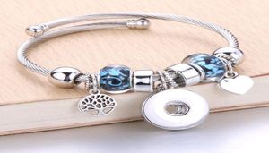 Hela silver elastiska armband snaps smycken armband 18mm charm pärlor armband snap smycken passar 18mm snaps knappar 804012706504