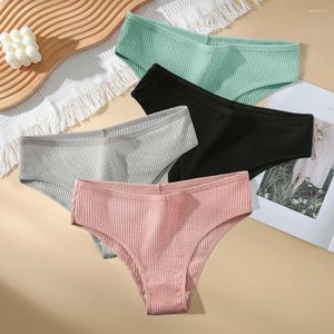 Metki damskie 3PC/Lot Cotton V talia bielizna Plus Size Briefs Ladies Low-Rise Majy Wygodne bielizna