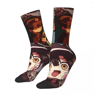 Herrstrumpor roliga galna sockor för män nene yashiro söt hiphop harajuku toalettbunden hanako kun manga lyckligt mönster tryckt pojkar besättning