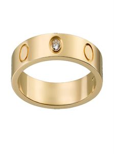 Kvinnor Män älskar ringskruvdesign High End Jewelry Mens Diamond Titanium Steel Simple Par Rings Designer Silver Rose Gold Color 1442881
