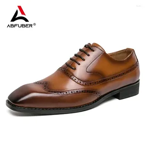 Sapatos de vestido Luxo Oxfords Couro Homens Brogue Homem Baixo Preço Formal Escritório Casamento Social para