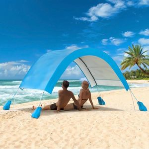 テントアンドシェルターファミリービーチテントフィット2〜4大人の屋外シェードUPF 50 UV保護イージーセットアップサンキャンプキャノピーsu