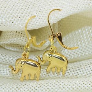 Brincos pendurados gota 12 15mm elefante cor dourada para noiva mulheres sorte lindos casamentos presentes de festa joias exclusivas b2659